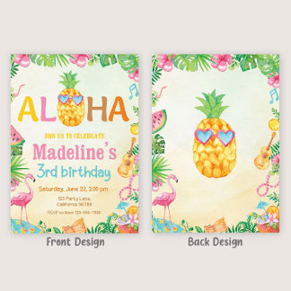 Einladung zum tropischen Geburtstag Hawaiian