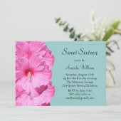 Einladung zum tropischen Geburtstag (Türkis) (Stehend Vorderseite)