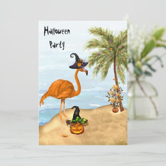 Einladung zum tropischen Halloween-Party (Stehend Vorderseite)