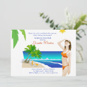 Einladung zum tropischen Sonne-Junggeselinnen-Absc (Stehend Vorderseite)