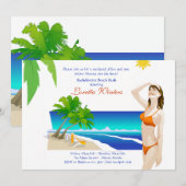 Einladung zum tropischen Sonne-Junggeselinnen-Absc (Vorne/Hinten)