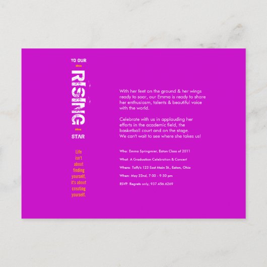 Einladung zum Up & Away Abschluss (Rückseite)