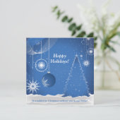 Einladung zum Urlaub in Blau und Weiß (Stehend Vorderseite)