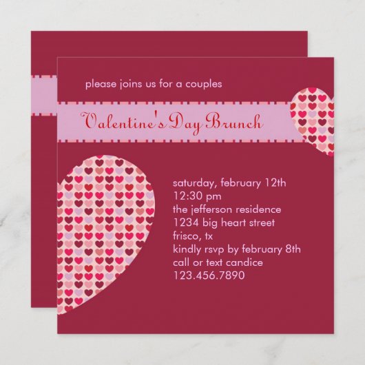 Einladung zum Valentinstag (Vorne/Hinten)