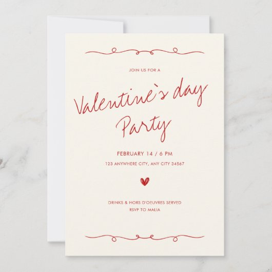 Einladung zum Valentinstag (Vorderseite)