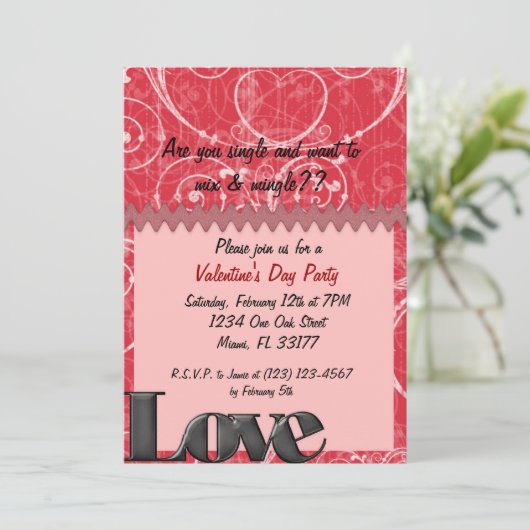 Einladung zum Valentinstag (Stehend Vorderseite)