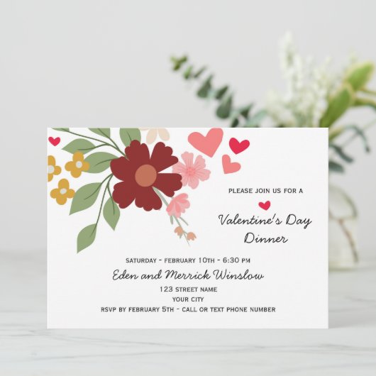 Einladung zum Valentinstag (Stehend Vorderseite)