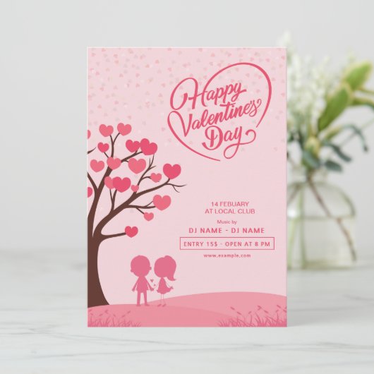 Einladung zum Valentinstag (Stehend Vorderseite)