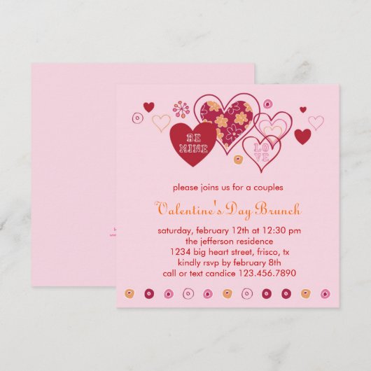 Einladung zum Valentinstag (Vorne/Hinten)