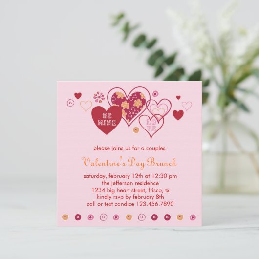 Einladung zum Valentinstag (Stehend Vorderseite)