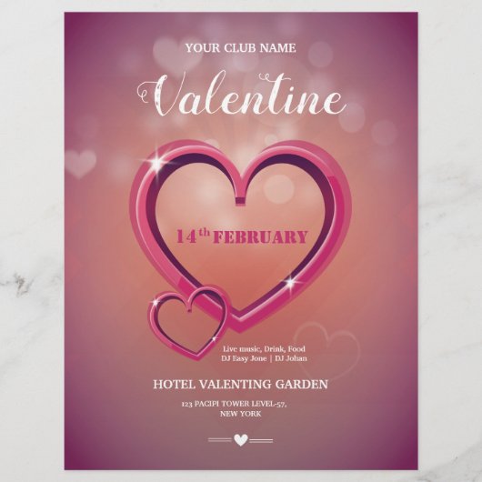 Einladung zum Valentinstag Flyer (Vorne)