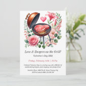 Einladung zum Valentinstag GRILLEN individuell anp (Stehend Vorderseite)