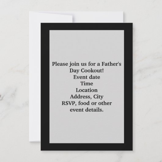 Einladung zum Vatertag (Rückseite)