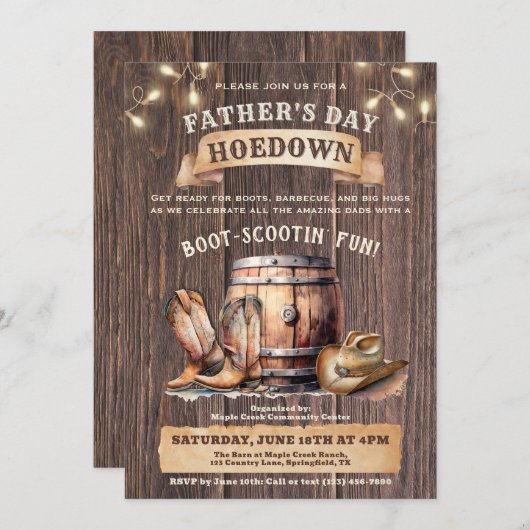 Einladung zum Vatertag - Rustikales Land (Vorne/Hinten)