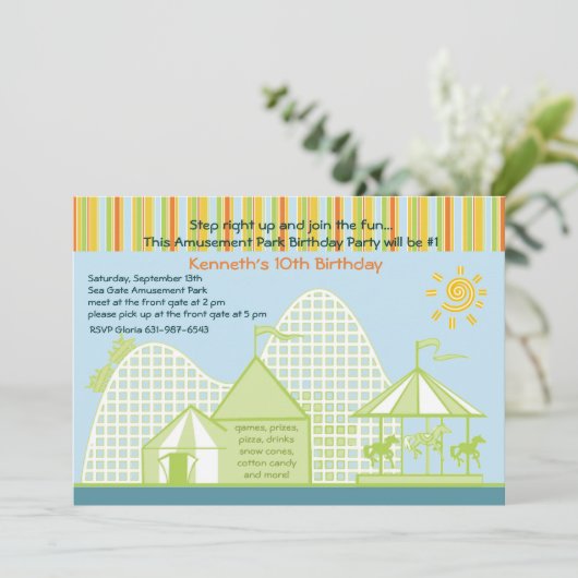 Einladung zum Vergnügungspark (Stehend Vorderseite)