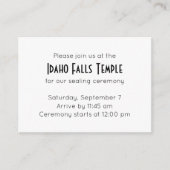 Einladung zum Versiegeln von Tempeln (Vorderseite)