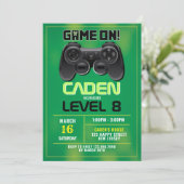 Einladung zum Videospiel Geburtstag (Stehend Vorderseite)