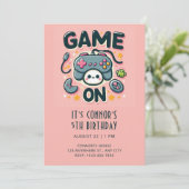 Einladung zum Videospiel Geburtstag (Stehend Vorderseite)