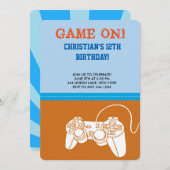 Einladung zum Videospiel Geburtstagsparty (Vorne/Hinten)
