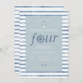 Einladung zum vierten Geburtstag (Vorne/Hinten)