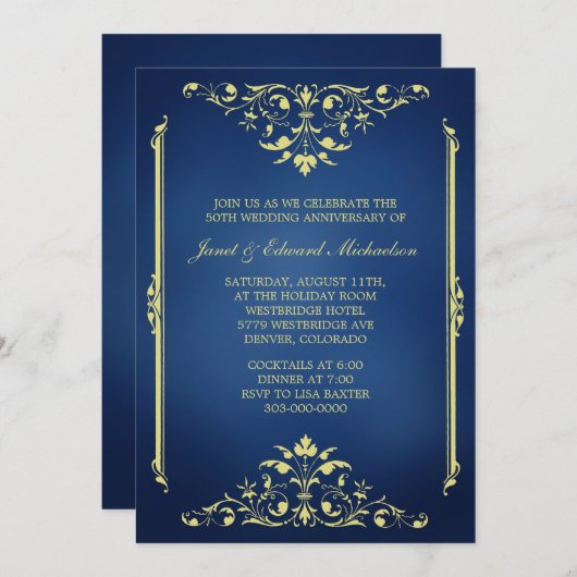 Einladung zum viktorianischen Blau- und Goldjubilä (Vorne/Hinten)