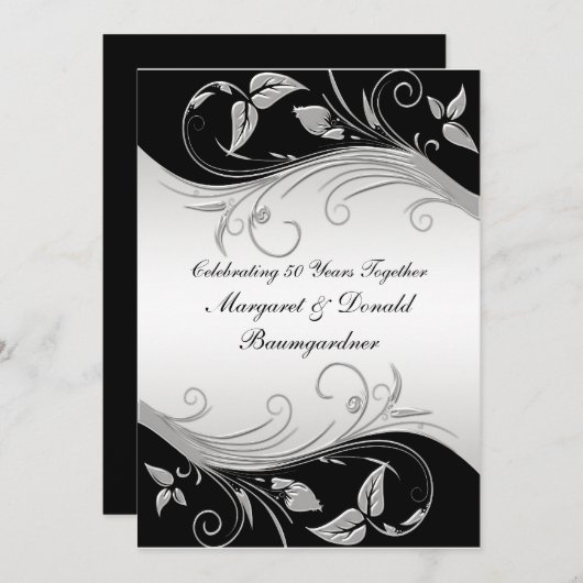 Einladung zum Vintagen 25. Hochzeitstag (Vorne/Hinten)