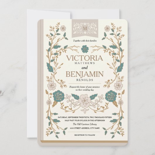 Einladung zum Vintagen Bibliotheksbuch (Vorderseite)