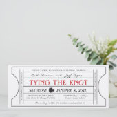 Einladung zum Vintagen Filmthema Hochzeitsticket (Stehend Vorderseite)