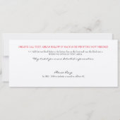 Einladung zum Vintagen Filmthema Hochzeitsticket (Rückseite)