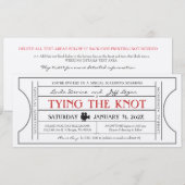 Einladung zum Vintagen Filmthema Hochzeitsticket (Vorne/Hinten)