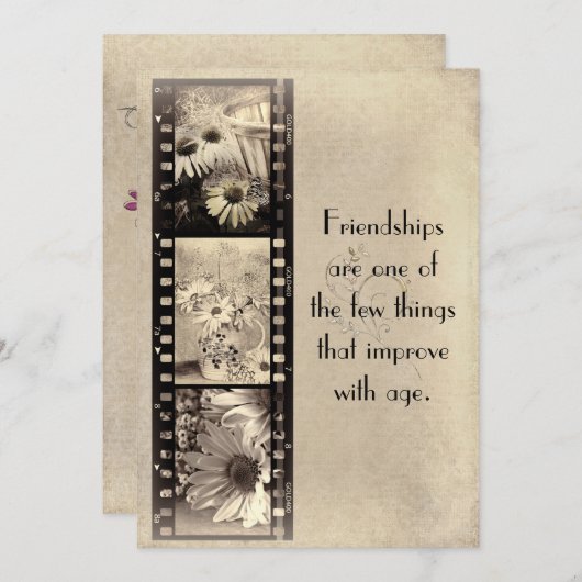 Einladung zum Vintagen Geburtstag (Vorne/Hinten)