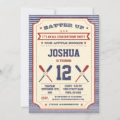 Einladung zum Vintagen Geburtstag Baseball-Ticket (Vorderseite)