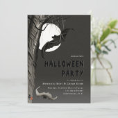 Einladung zum Vintagen Halloween-Party mit dem Sch (Stehend Vorderseite)