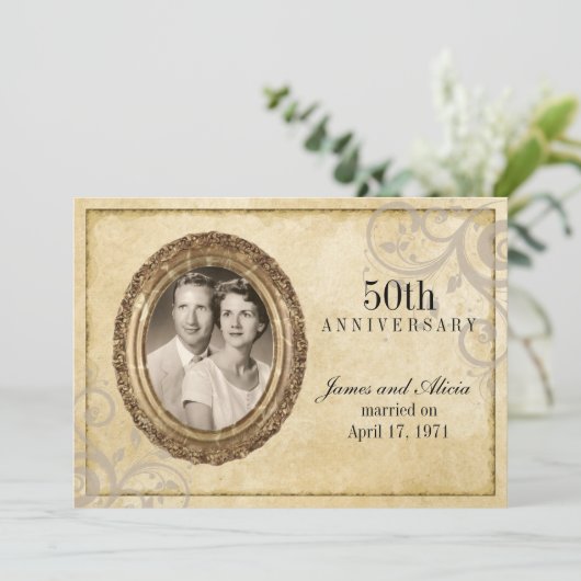 Einladung zum Vintagen Pariser Jubiläum (Stehend Vorderseite)