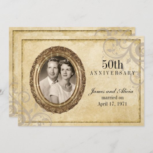 Einladung zum Vintagen Pariser Jubiläum (Vorne/Hinten)