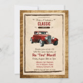 Einladung zum Vintagen Ruhestand von Fahrzeugen (Vorderseite)