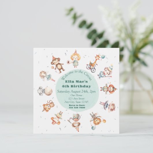 Einladung zum Vintagen Zirkus (Stehend Vorderseite)