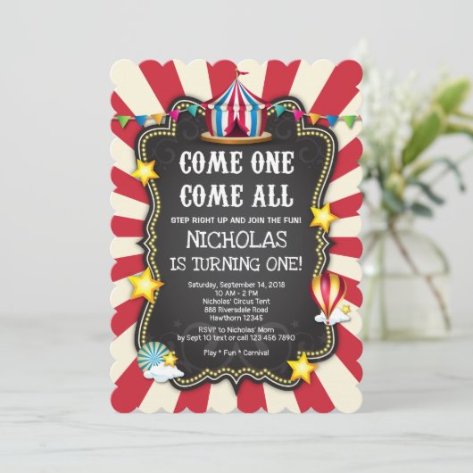 Einladung zum Vintagen Zirkus (Stehend Vorderseite)