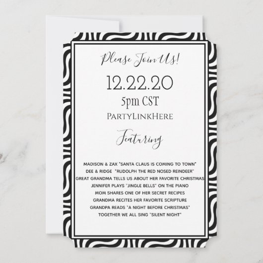 Einladung zum Virtual Holiday Programm (Rückseite)