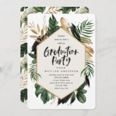 Einladung zum virtuellen Abschluss mit tropischen  (Vorne/Hinten)