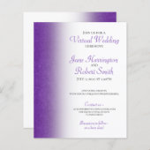 Einladung zum virtuellen Hochzeitspapier lila Glit (Vorne/Hinten)
