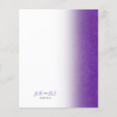 Einladung zum virtuellen Hochzeitspapier lila Glit (Rückseite)