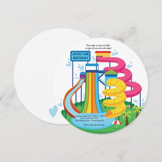 Einladung zum Wasserpark (Vorne/Hinten)