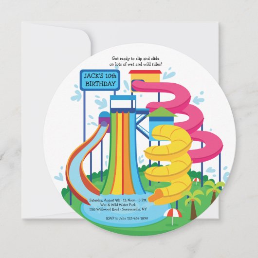 Einladung zum Wasserpark (Vorderseite)