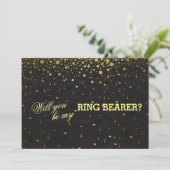 Einladung zum Wedding Gold Confetti Ring Beatter (Stehend Vorderseite)