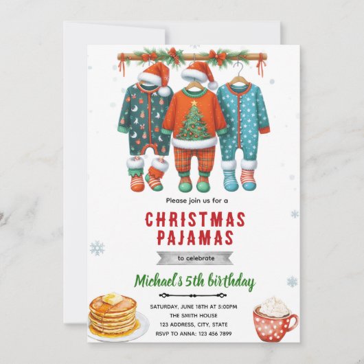 Einladung zum Weihnachts-Pyjama-Brunch (Vorderseite)