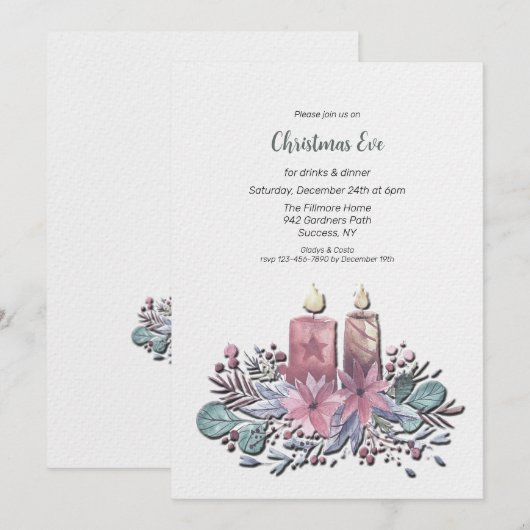 Einladung zum Weihnachtsabend (Vorne/Hinten)