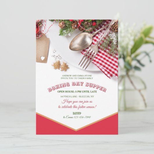 Einladung zum Weihnachtsabendessen (Stehend Vorderseite)