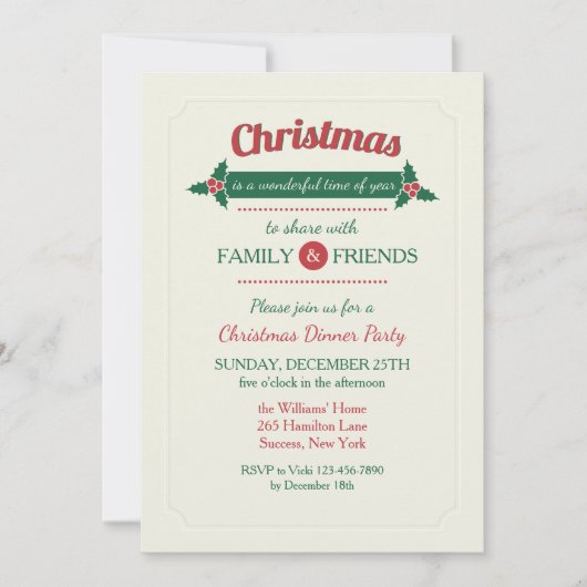 Einladung zum Weihnachtsessen (Vorderseite)