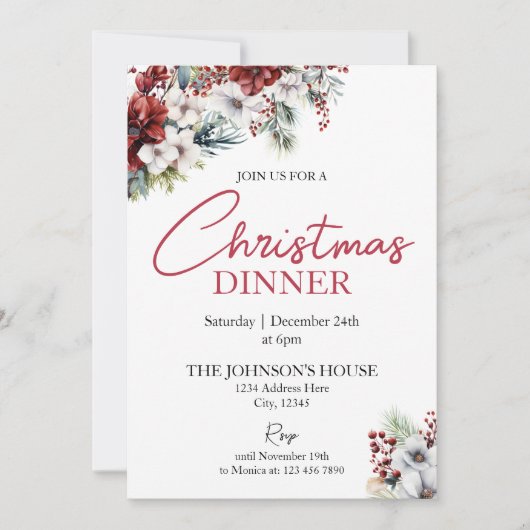 Einladung zum Weihnachtsessen (Vorderseite)